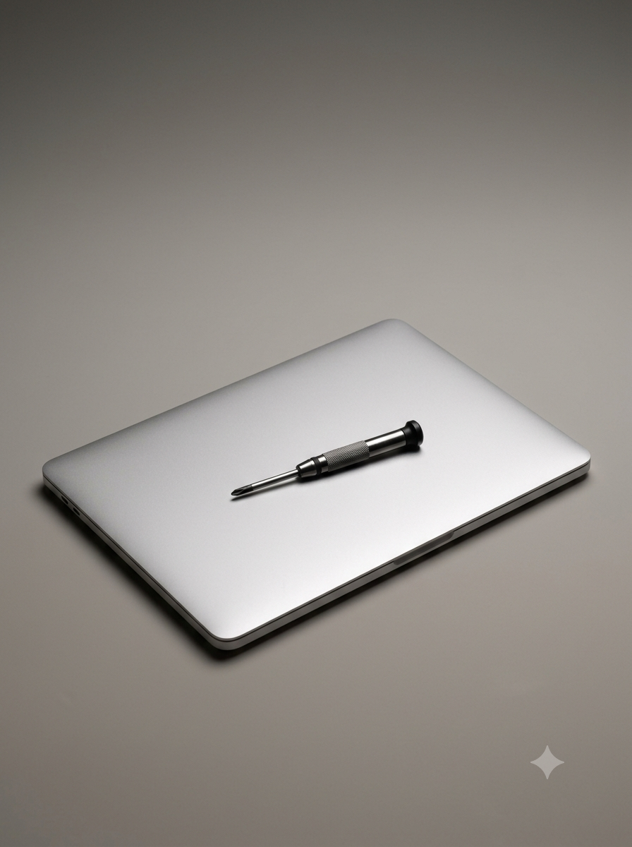 A laptop ready for its diagnostic at the eServeInfotech workshop